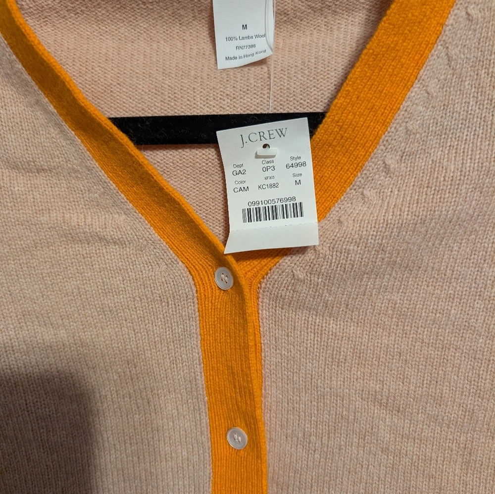 J. Crew Women's Cardigan with Orange Accents. NWT.. Medium - Picture 3 of 3